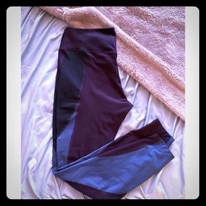 Nike Dri-Fit Leggings, Plum/Black/Light Blue